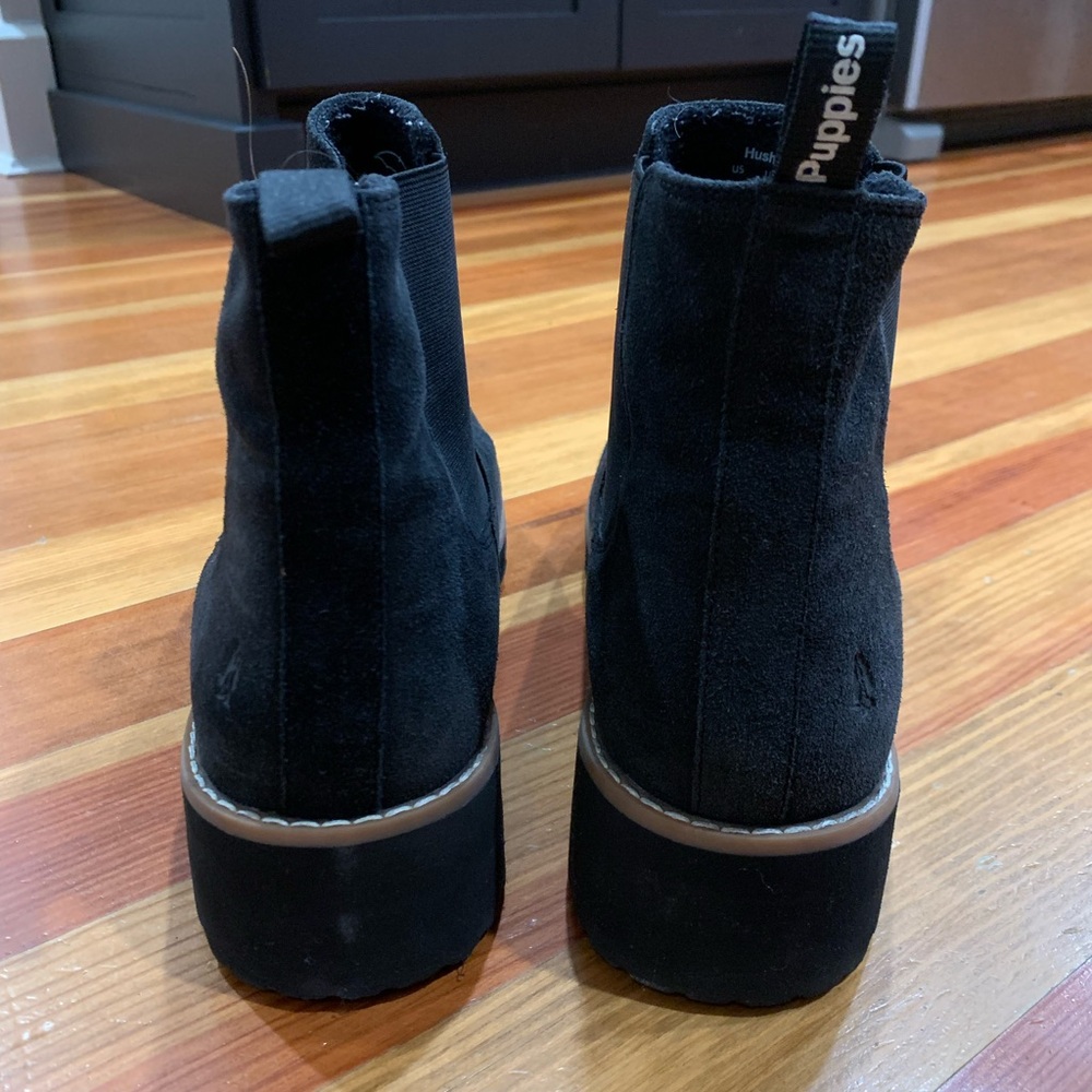 Hush Puppies Black Suede Chelsea Ankle Boots - Picture 2 of 6